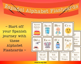 Spanish Learning Alphabet Flashcards