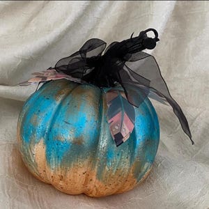 Decorative Faux Pumpkin – Fall Home Decor, Centerpiece, Rustic Autumn Decoration, Halloween, Thanksgiving, Neutral Pumpkin