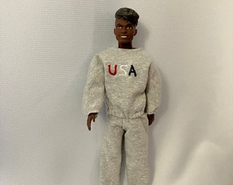 Patriotic USA sweatshirt and matching joggers for 12” inch doll