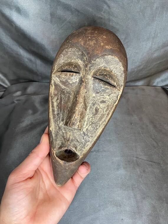 African Carved Wood Mask Art - image 3