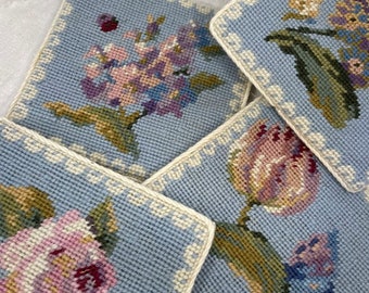 Vintage completed cross stitch coasters