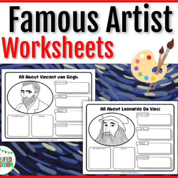 Famous Artist Worksheets