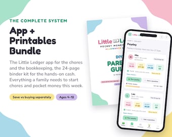 Kids Chore & Pocket Money System | App + Printable Budget Binder Bundle (Ages 4-12)
