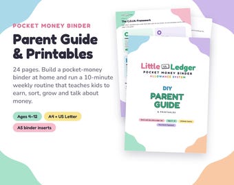 Kids Pocket Money Binder Printables | Chore Chart, Allowance Tracker & Savings Worksheets (Ages 4–12, A4 + US Letter PDF)