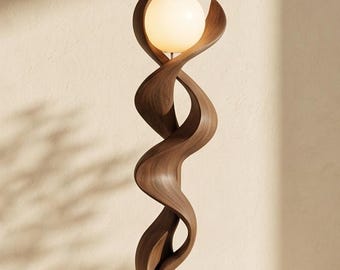 Handcrafted Wooden Swan Floor Lamp, Elegant Animal Shaped Standing Light, Natural Wood Home Decor Lamp for Living Room Bedroom