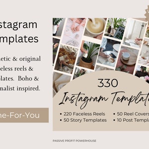 Instagram Template Bundle with Private Label Rights, PLR, Faceless Reels, Story Templates, Reel Covers, Master Resell Rights, MRR, DFY