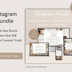 Instagram Bundle with Private Label Rights PLR, Stories that Sell, Reels that Reach, Master Resell Rights MRR, Done-For-You Products DFY