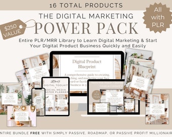 Ultimate Digital Marketing Bundle with Private Label Rights PLR, Digital Product Guide, Master Resell Rights MRR, Done-For-You Products DFY
