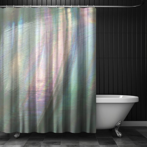 Abalone Shell Shower Curtain. Sea shell shower curtain.  'Iridescent' shower curtain. Modern shower curtain.  Aesthetic shower curtain