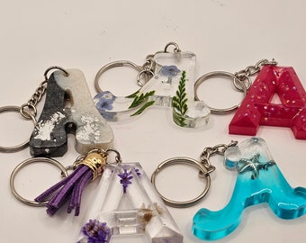 Resin Initial Keychain