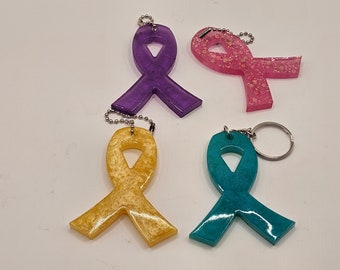 Resin cancer awareness keychain