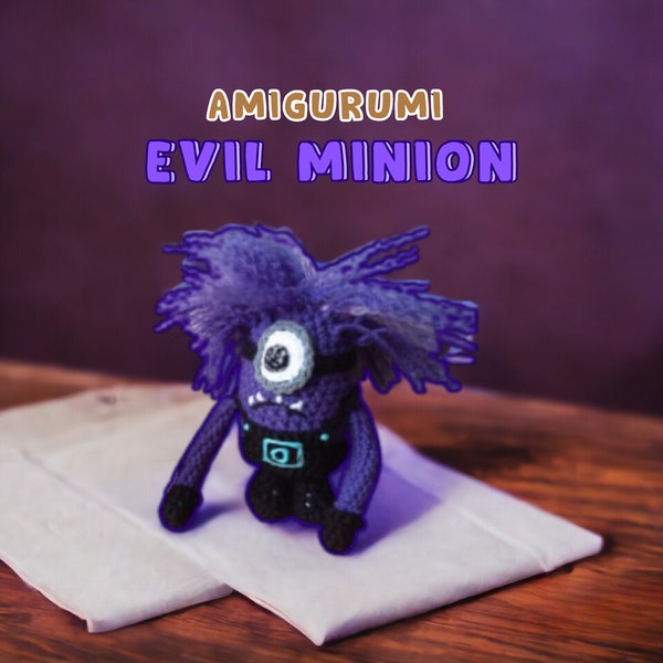 PDF File Cute Purple Amigurumi Evil Minion Crochet Pattern, Crochet for Beginners, Despicable Evil Crochet Pattern English, Instant Download