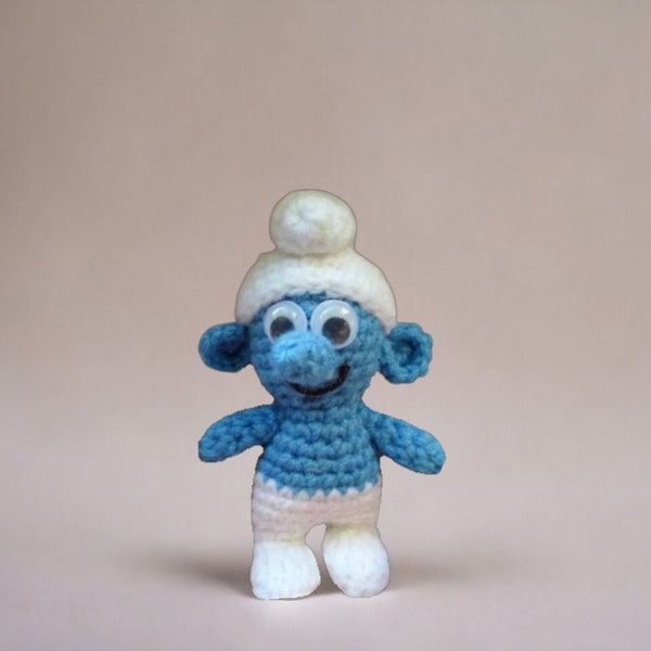 Cute Little Blue Smfs Gnome Amigurumi Crochet Pattern, Blue Gnome Crochet Pattern English, Gnome Doll Amigurumi, PDF File Instant Download