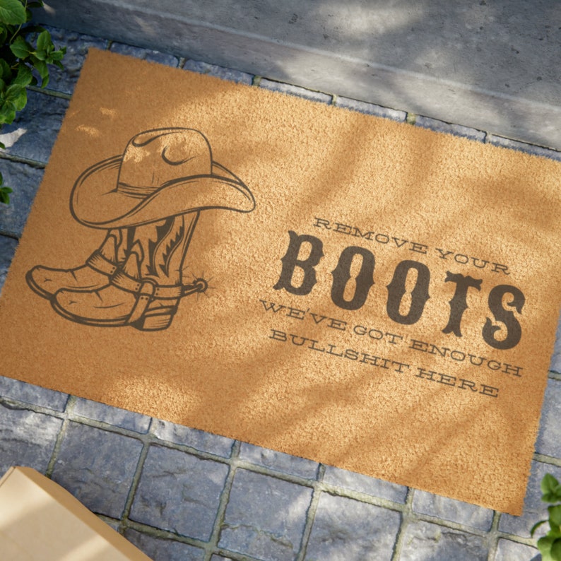 Farmhouse Doormat 4 Styles Available Outdoor Grade A Coir Coconut Fiber 24x16 Size image 3