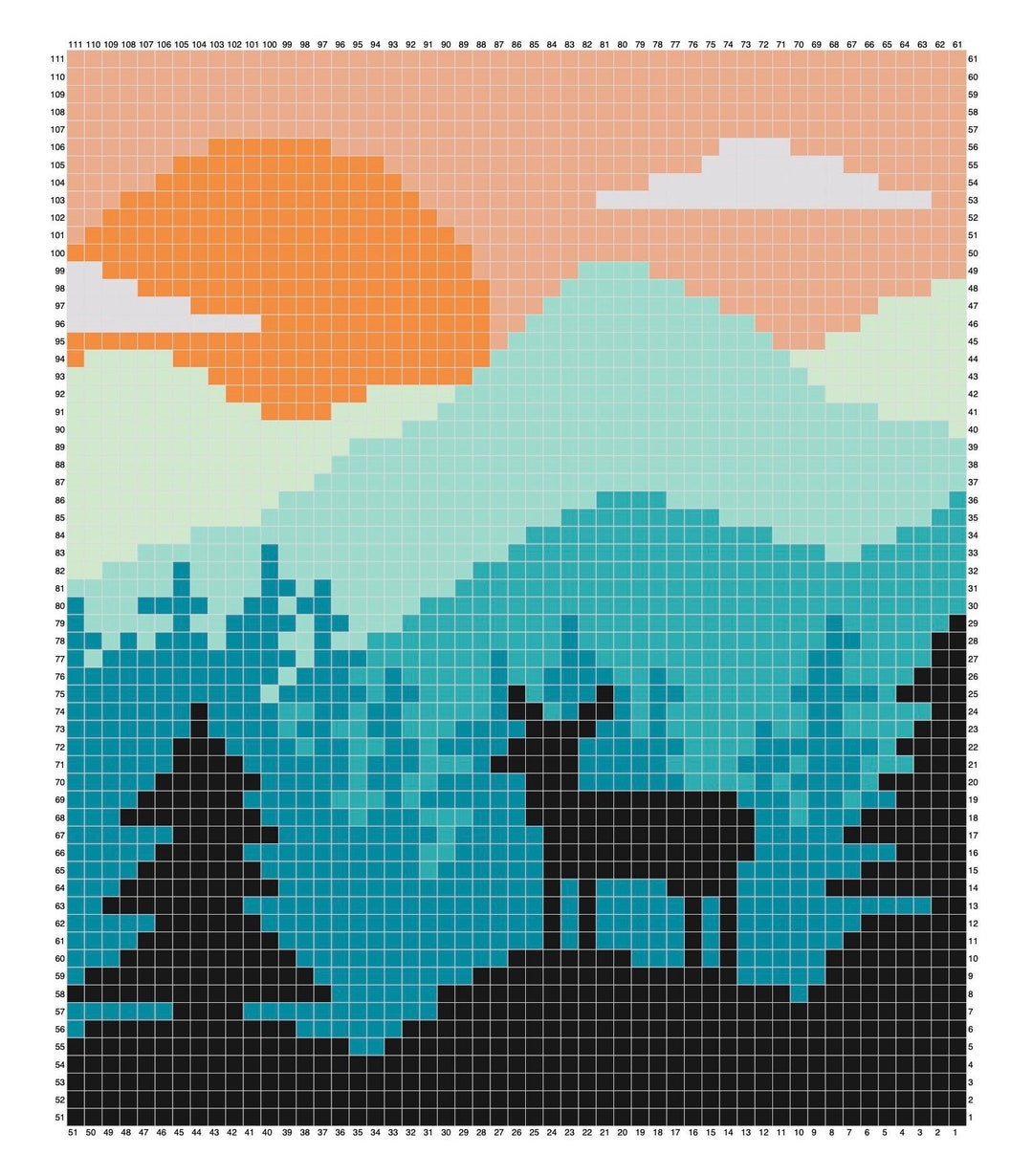 Deer Sunset C2C Crochet Blanket PATTERN - Digital Download Only - Etsy