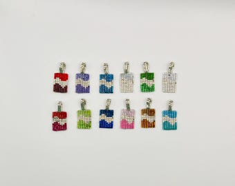 Birthstone Color Beaded Charms | Birth Month Necklace Pendants