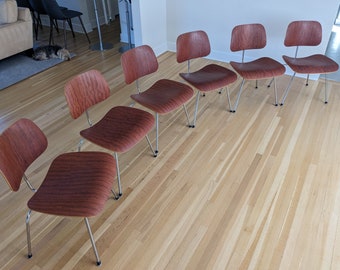Set of 6 Eames DCM dining chairs