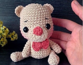 Cute Pig Handmade Crochet Pattern PDF File Digital Download