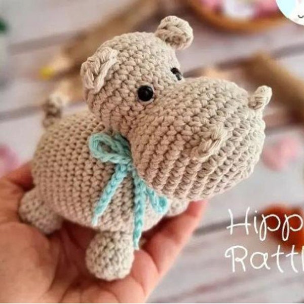 Cute Hippo Amigurumi Crochet Pattern PDF File Digital Download