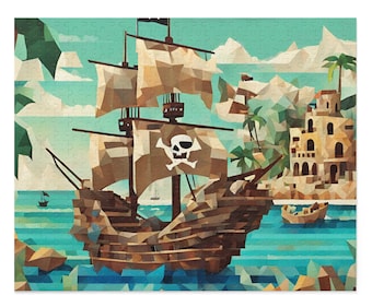 Piratenschiff Puzzle aus Mosaikpapier Piraten Puzzle für Kinder und Erwachsene mit 120 bis 252, 500 Teilen.