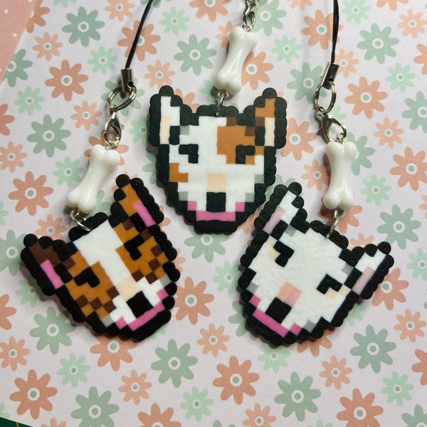 porte-clés Bull Terrier | Perles perler | Fait main