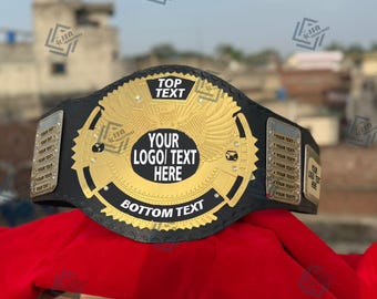 Custom Wrestling Championship Belt: Genuine Leather, Personalized Name & Logo