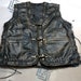 Men's Biker Motorcycle Leather Vest With Buckles In Black - Foto 4