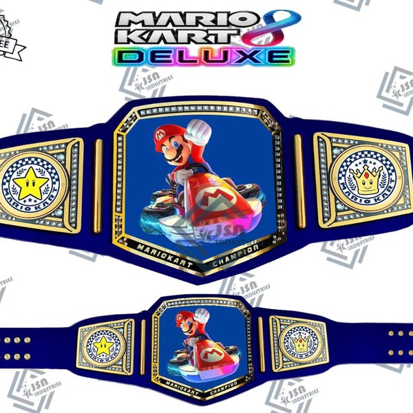 Mariokart 8 Deluxe Champions Title Belt Legend Model Championship Belt Custom Super Mario Game Champions Trophy Award