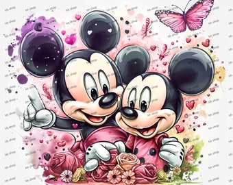 Date Mickey and Minnie Mouse png, Mickey png, Minnie png birthday png, Mickey Mouse Clubhouse png, instant download