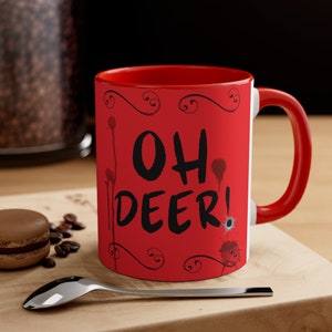 Oh Deer Alastor Hazbin Hotel inspired Accent Coffee Mug, 11oz