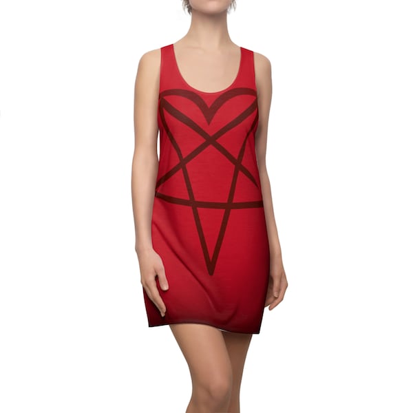 Goth cosplay dress gift for her helluva fan gift dress Loona Helluva Boss Inspired Cosplay Women's Racerback Dress Gothic Hell Pentagram