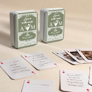 Custom Deck of Playing Cards - Blank Playing Cards in Box, Wedding Guest Books, Wedding Photo Album, Wedding Favors, Photo Playing Cards