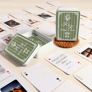 Aangepaste fotospeelkaarten - alternatief gastenboek, blanco speelkaarten met doos, bruiloftsgastenboek, alternatief bruiloftsfotoalbum
