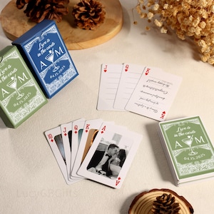 Jeu de cartes personnalisé pour mariage - Cartes à jouer, livres d'or de mariage, album photo de mariage, cadeaux de mariage, cartes à jouer photo de remise des diplômes