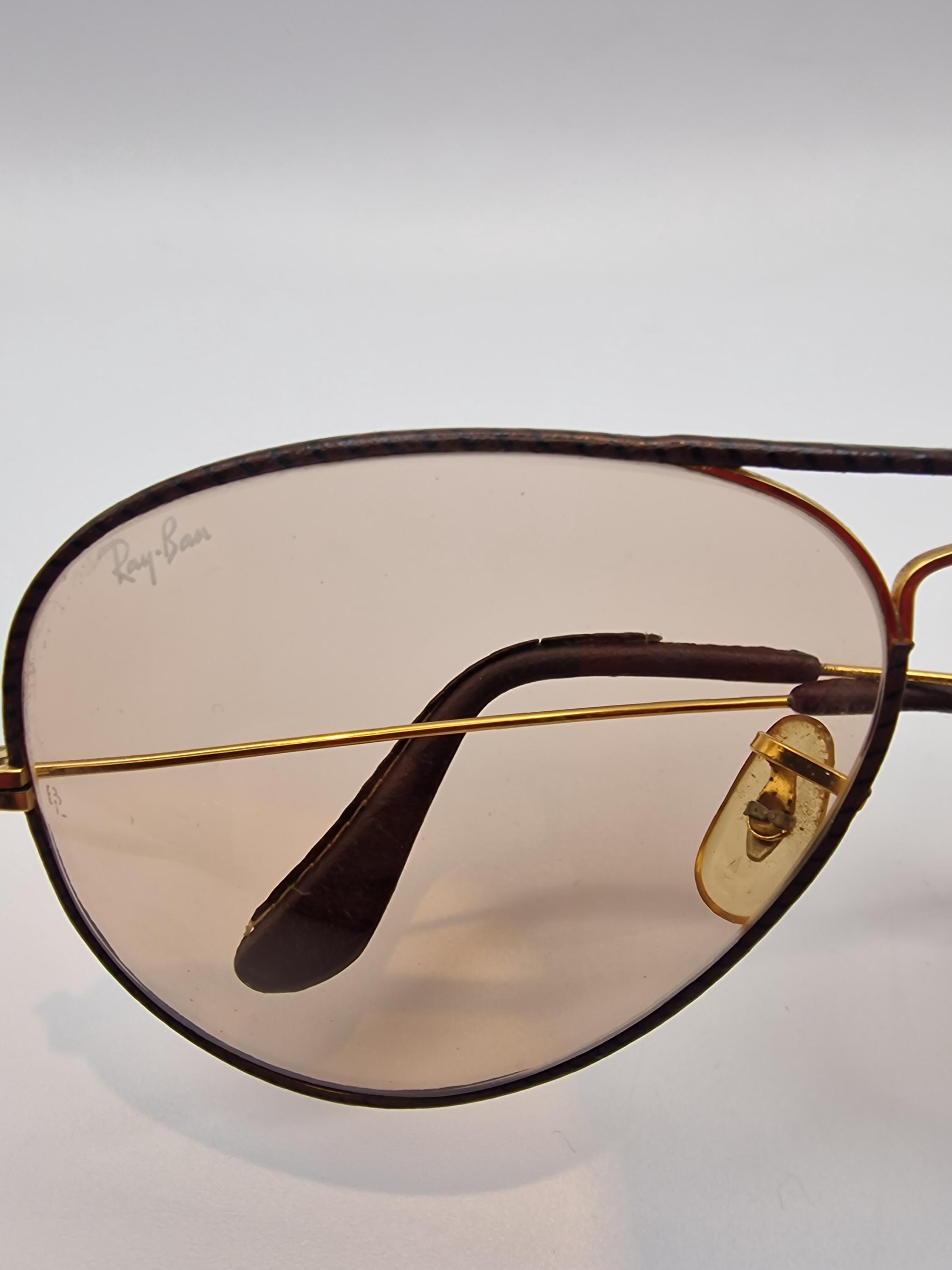 Vintage Ray-ban Aviator “leathers” Sunglasses – Bausch & Lomb 