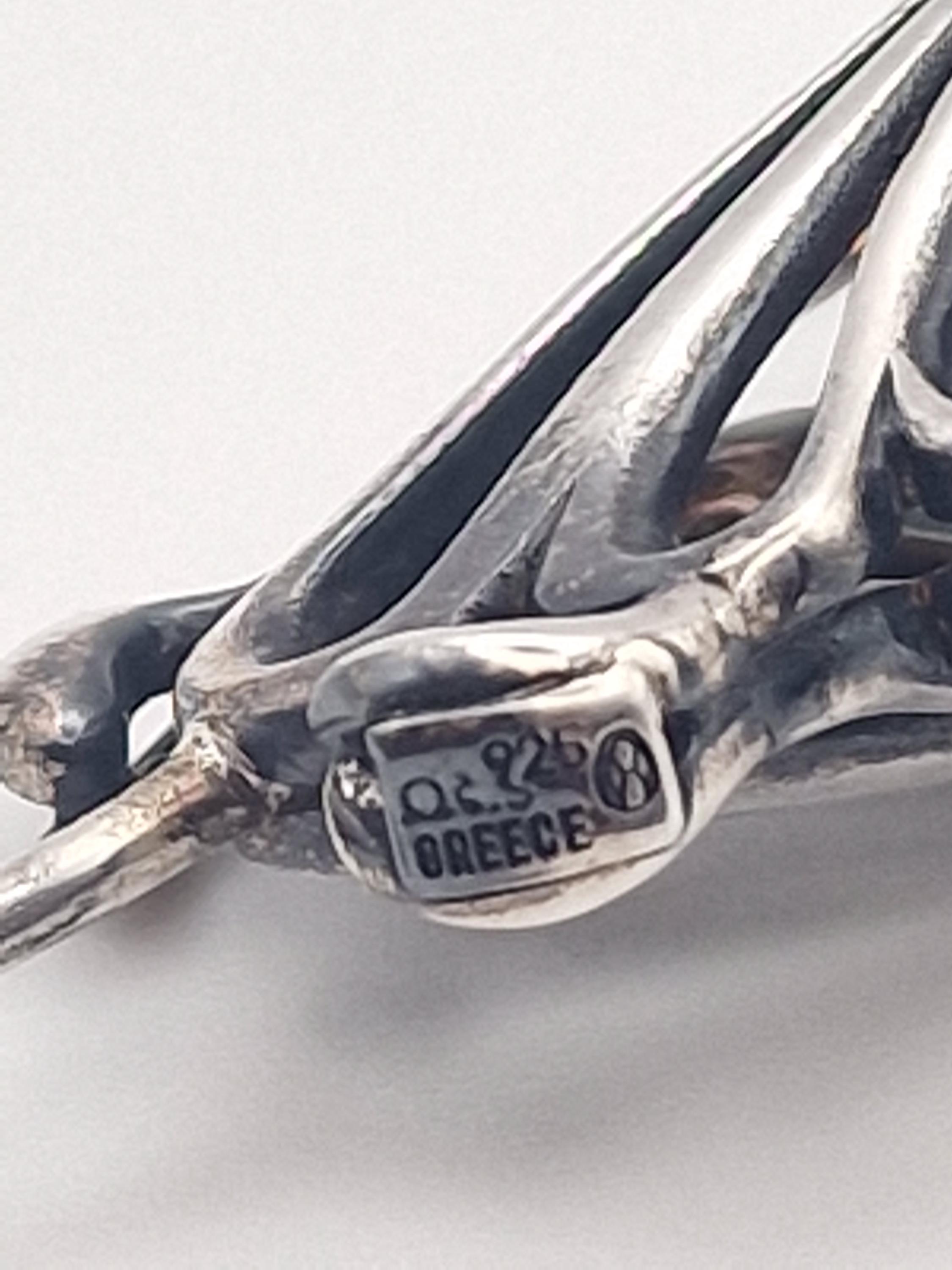 Ilias Lalaounis Sterling Silver Owl Statue - Sodalite Base, Circa