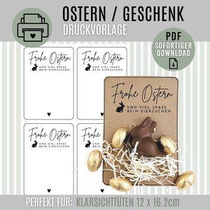 EASTER print template | Digital download as PDF | Easter gift card | Easter greeting to print | DIY Easter gift | Easter card