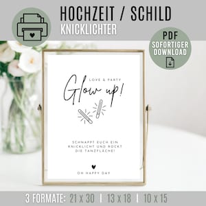 Glow sticks WEDDING sign I digital download as PDF I Party glow sticks I Wedding sign to print I 3 formats: A4 13x18 10x15