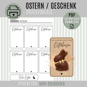 EASTER print template | Digital download as PDF | Easter gift card | Easter greeting to print | DIY Easter gift | Print Easter card