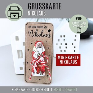 CARTE DE VOEUX *NIKOLAUS* | téléchargement numérique au format PDF | Cadeau du Père Noël à imprimer | Carte du Père Noël | Carte cadeau de Noël