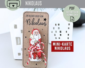 *SANK NIKOLAUS* HÄLSNINGSKORT | Digital nedladdning som PDF | Utskrivbar Sankt Nikolaus-present | Kort till Sankt Nikolaus | Julklappskort