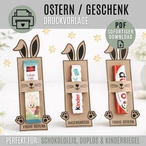 Carte de Pâques avec chocolat | Téléchargement numérique au format PDF | Cadeau de Pâques à imprimer | Carte de Pâques | Modèle à imprimer