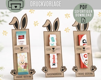 GRUSSKARTE *OSTERN* Schokolade | digitaler Download als PDF | Ostergeschenk zum Ausdrucken | Karte zu Ostern | Druckvorlage ausdrucken