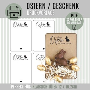 EASTER print template | Digital download as PDF | Easter gift card | Easter greeting to print | DIY Easter gift | Easter card