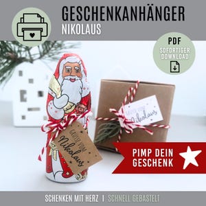 GESCHENKANHÄNGER *NIKOLAUS* | digitaler Download als PDF | Nikolausgeschenk zum Ausdrucken | Anhänger für Nikolausgeschenk | diy Nikolaus
