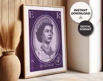 Poster Queen Stamp / Digital Format / Instant Download JPG