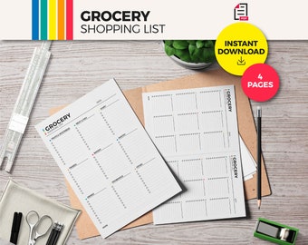 GROCERY Shopping List / Printable / Digital Download PDF