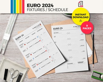EURO 2024 / Fixture / Schedule / 9 pages / Instant Download PDF