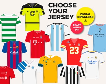 Custom your Jersey / Sport / PNG Format / Download / Ready within 24h