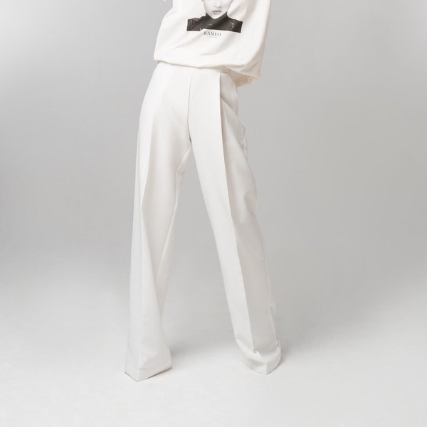 Wedding Guest Outfit, Palazzo trousers white, black, red